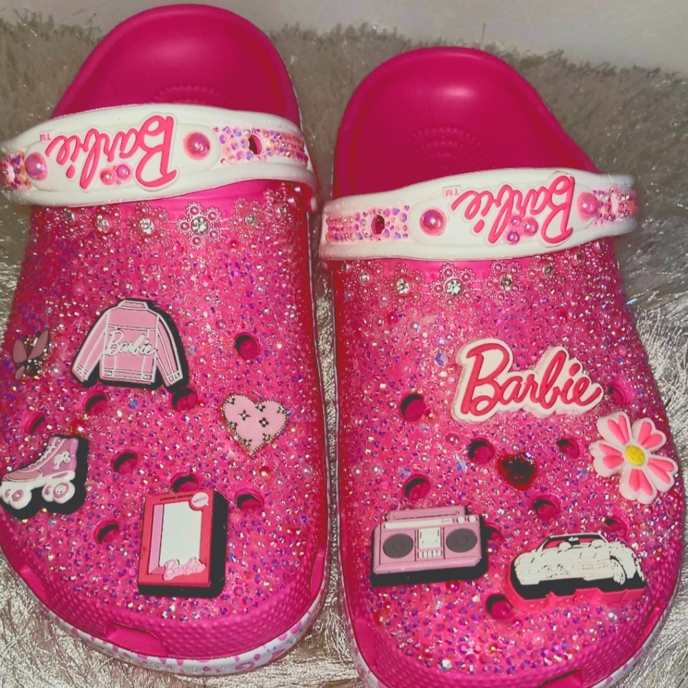 Crocs Women's Limited Edition Barbie - Electric Pink With Rhinestones
